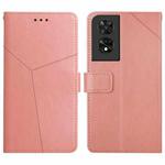 For TCL 505 Y-shaped Pattern Flip Leather Phone Case(Pink)