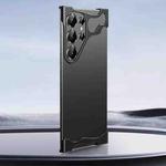 For Samsung Galaxy S23 Ultra 5G Frameless Metal Corner Pad Phone Case with Lens Film(Black)