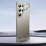 For Samsung Galaxy S23 Ultra 5G Frameless Metal Corner Pad Phone Case with Lens Film(Grey)