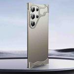 For Samsung Galaxy S25 Ultra 5G Frameless Metal Corner Pad Phone Case with Lens Film(Grey)
