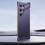 For Samsung Galaxy S25 Ultra 5G Frameless Metal Corner Pad Phone Case with Lens Film(Purple)