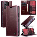 For Xiaomi Redmi 13C CaseMe 003 Crazy Horse Texture Flip Leather Phone Case(Mulberry Red)