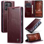 For Xiaomi Redmi Note 13 5G CaseMe 003 Crazy Horse Texture Flip Leather Phone Case(Mulberry Red)