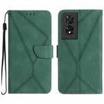 For TCL 505 Stitching Embossed Leather Phone Case(Green)