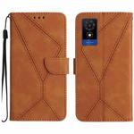 For TCL 502 Stitching Embossed Leather Phone Case(Brown)