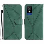 For TCL 502 Stitching Embossed Leather Phone Case(Green)