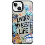 For iPhone 14 Colorful Painting TPU + PC Phone Case(Travel Tags)