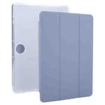 For Honor Pad 9 3-fold Clear TPU Smart Leather Tablet Case with Pen Slot(Lavender Purple)