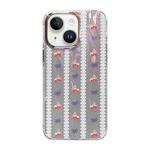 For iPhone 14 Cooling Flash Feather TPU + PC Phone Case(Cherry)