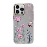 For iPhone 13 Pro Cooling Flash Feather TPU + PC Phone Case(Butterfly Flowers)