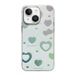 For iPhone 13 Cooling Flash Feather TPU + PC Phone Case(Love Heart)