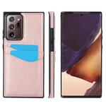 For Samsung Galaxy Note20 Ultra Litchi Leather Skin Card Slots Phone Case(Rose Gold)