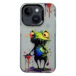 For iPhone 14 Plus Painted Color Ink Animals TPU Phone Case(Graffiti Frog)