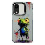 For iPhone XR Painted Color Ink Animals TPU Phone Case(Graffiti Frog)