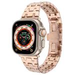 For Apple Watch Ultra 49mm Double T Stainless Steel Watch Band(Rose Gold)