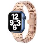 For Apple Watch Series 7 41mm Double T Stainless Steel Watch Band(Rose Gold)