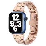For Apple Watch Series 7 45mm Double T Stainless Steel Watch Band(Rose Gold)