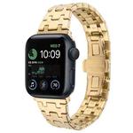 For Apple Watch SE 40mm Double T Stainless Steel Watch Band(Gold)