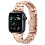 For Apple Watch SE 40mm Double T Stainless Steel Watch Band(Rose Gold)