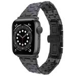 For Apple Watch Series 6 40mm Double T Stainless Steel Watch Band(Black)