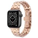 For Apple Watch Series 6 40mm Double T Stainless Steel Watch Band(Rose Gold)