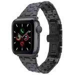 For Apple Watch Series 5 44mm Double T Stainless Steel Watch Band(Black)