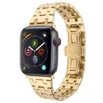 For Apple Watch Series 4 44mm Double T Stainless Steel Watch Band(Gold)