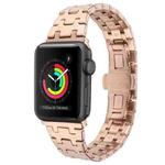 For Apple Watch 42mm Double T Stainless Steel Watch Band(Rose Gold)