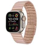 For Apple Watch Ultra 2 49mm Bamboo Stainless Steel Magnetic Watch Band(Rose Gold)