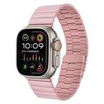 For Apple Watch Ultra 2 49mm Bamboo Stainless Steel Magnetic Watch Band(Pink)