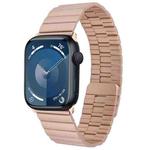 For Apple Watch Series 9 45mm Bamboo Stainless Steel Magnetic Watch Band(Rose Gold)