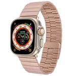 For Apple Watch Ultra 49mm Bamboo Stainless Steel Magnetic Watch Band(Rose Gold)