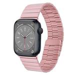 For Apple Watch Series 8 41mm Bamboo Stainless Steel Magnetic Watch Band(Pink)