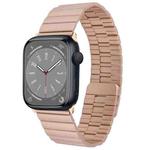 For Apple Watch Series 8 45mm Bamboo Stainless Steel Magnetic Watch Band(Rose Gold)