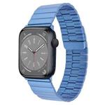 For Apple Watch Series 8 45mm Bamboo Stainless Steel Magnetic Watch Band(Blue)