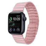 For Apple Watch SE 2022 44mm Bamboo Stainless Steel Magnetic Watch Band(Pink)