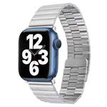 For Apple Watch SE 44mm Bamboo Stainless Steel Magnetic Watch Band(Sliver)