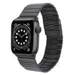 For Apple Watch Series 6 44mm Bamboo Stainless Steel Magnetic Watch Band(Black)