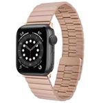For Apple Watch Series 6 44mm Bamboo Stainless Steel Magnetic Watch Band(Rose Gold)