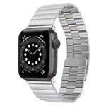 For Apple Watch Series 6 44mm Bamboo Stainless Steel Magnetic Watch Band(Sliver)