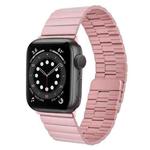 For Apple Watch Series 6 44mm Bamboo Stainless Steel Magnetic Watch Band(Pink)
