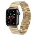For Apple Watch Series 5 44mm Bamboo Stainless Steel Magnetic Watch Band(Gold)