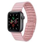 For Apple Watch Series 5 44mm Bamboo Stainless Steel Magnetic Watch Band(Pink)