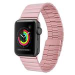 For Apple Watch Series 3 42mm Bamboo Stainless Steel Magnetic Watch Band(Pink)