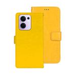 For OPPO Reno13 F 5G idewei Crazy Horse Texture Leather Phone Case(Yellow)