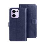 For OPPO Reno13 F 5G idewei Crazy Horse Texture Leather Phone Case(Blue)