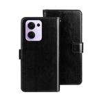 For OPPO Reno13 F 5G idewei Crazy Horse Texture Leather Phone Case(Black)