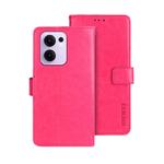 For OPPO Reno13 F 5G idewei Crazy Horse Texture Leather Phone Case(Rose Red)