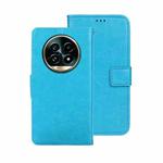 For Realme 13 Pro+ 5G idewei Crazy Horse Texture Leather Phone Case(Sky Blue)