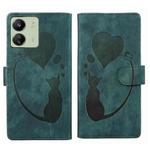 For Xiaomi Poco C65 / Redmi 13C 4G/5G Pen Heart Cat Embossed Leather Phone Case(Green)